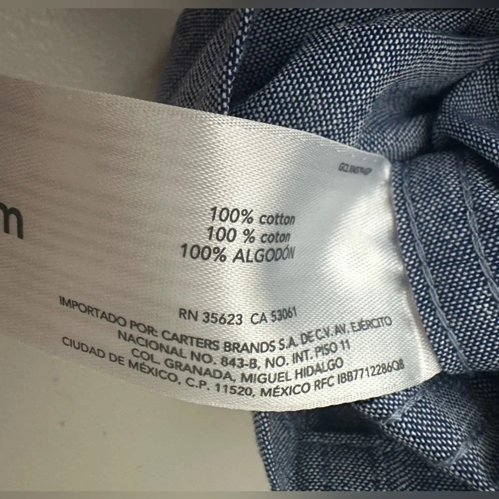 Carters Chambray Baby Boy Polo Romper